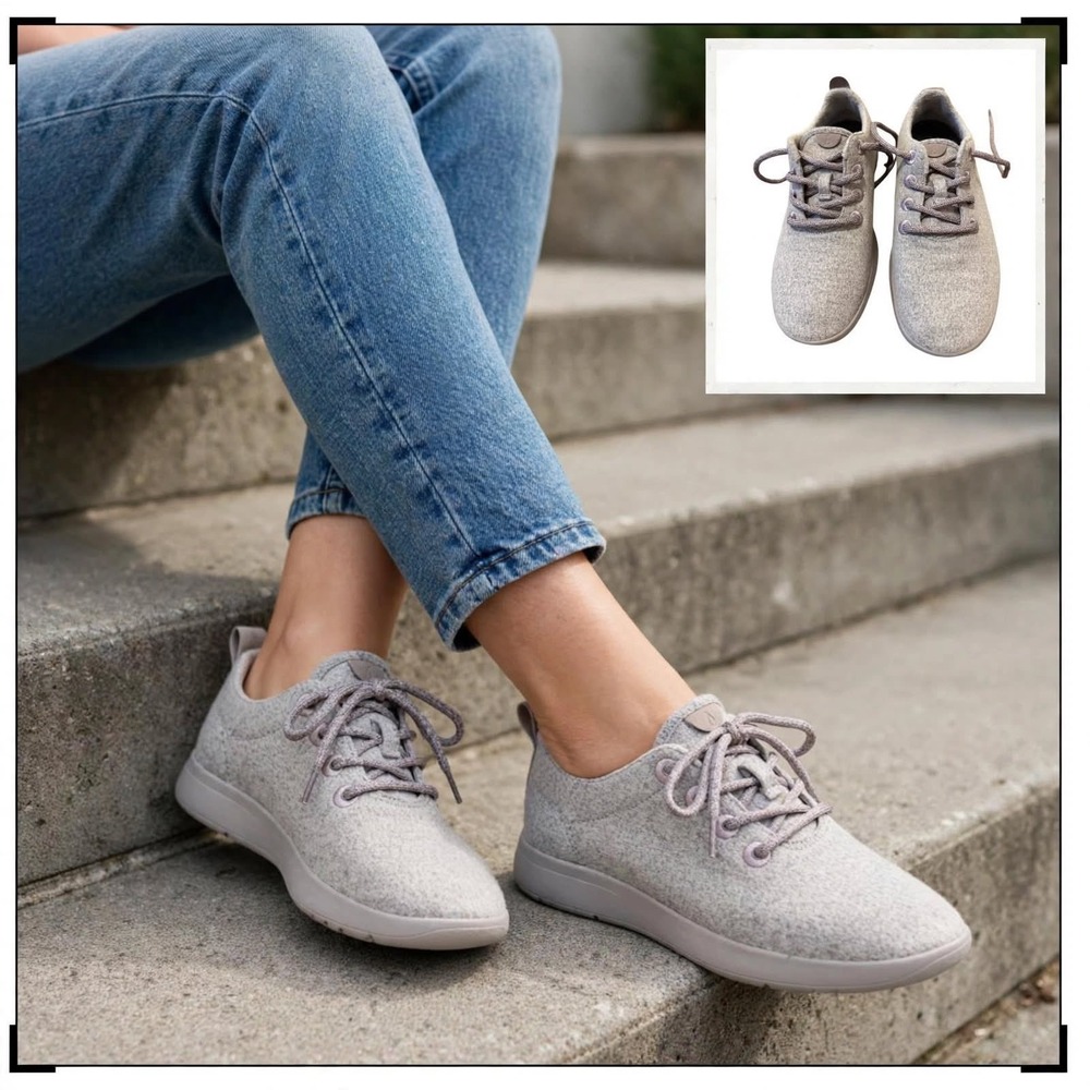 Allbirds Women Wool Runners Grey Heather Merino Wool Sneakers Shoes Size W8